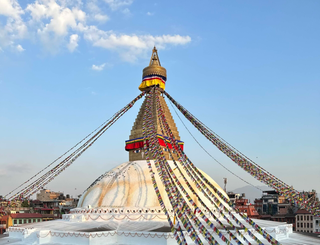 Boudhanath Stupa in Kathmandu featured in location scouting and permitting support in Nepal for heritage site filming