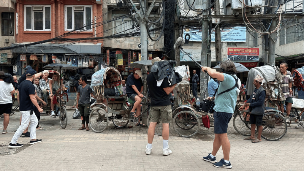 International film crew filming in nepal freely with service of cinema camera rental