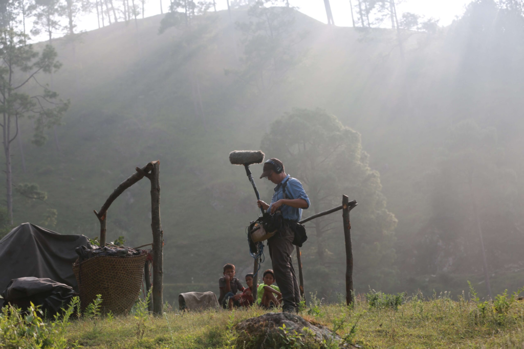 Film crew shooting in a remote Nepal location with professional location scouting and permitting support in Nepal